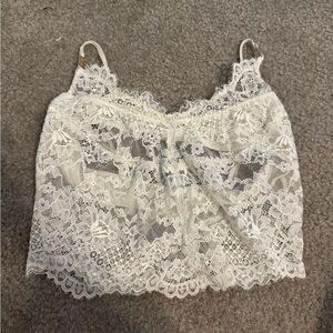 White Lace Crop Top